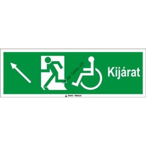 Kijárat balra fel kerekesszékeseknek pvc 300x100mm