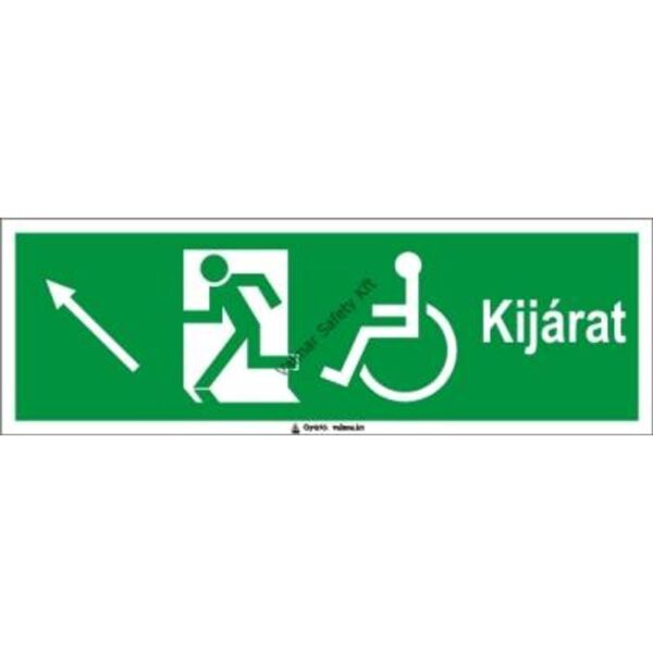 Kijárat balra fel kerekesszékeseknek pvc 300x100mm