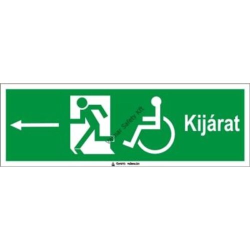 Kijárat balra kerekesszékeseknek pvc 300x100mm