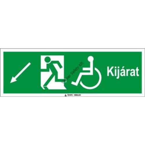 Kijárat balra le kerekesszékeseknek pvc 300x100mm