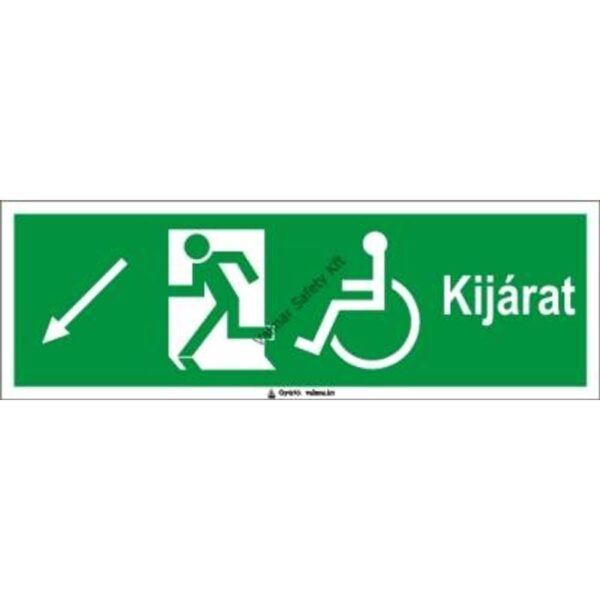 Kijárat balra le kerekesszékeseknek pvc 300x100mm