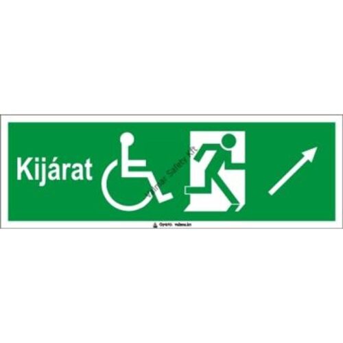 Kijárat jobbra fel kerekesszékeseknek pvc 300x100mm