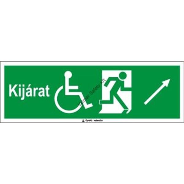 Kijárat jobbra fel kerekesszékeseknek pvc 300x100mm