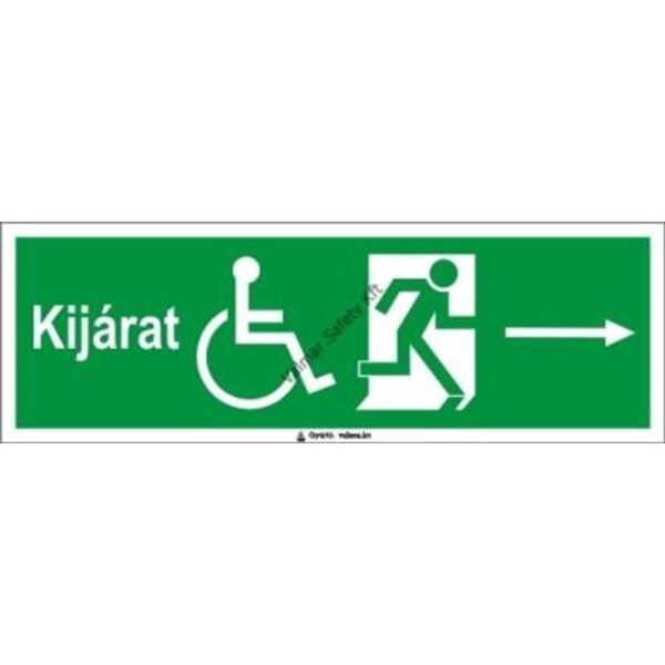 Kijárat jobbra kerekesszékeseknek pvc 300x100mm