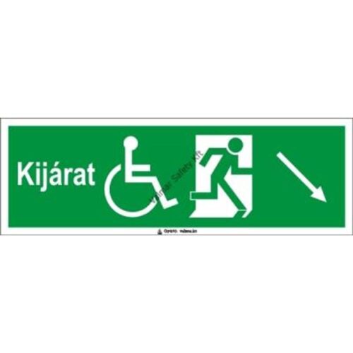 Kijárat jobbra le kerekesszékeseknek pvc 300x100mm