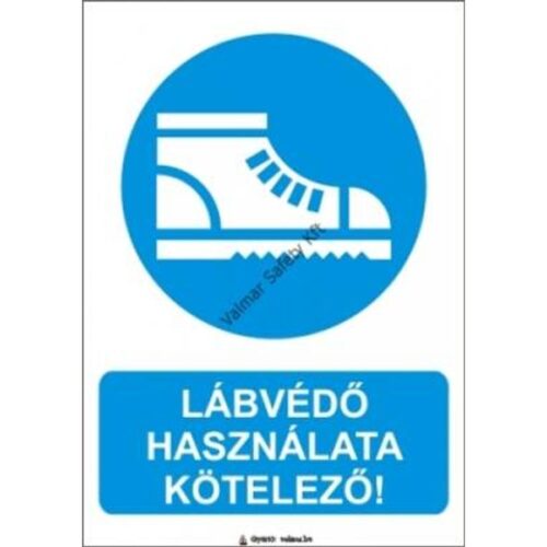 Lábvédo használata kötelezo pvc 175x250mm