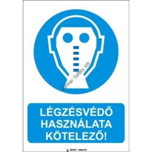 Légzésvédo használata kötelezo pvc 175x250mm