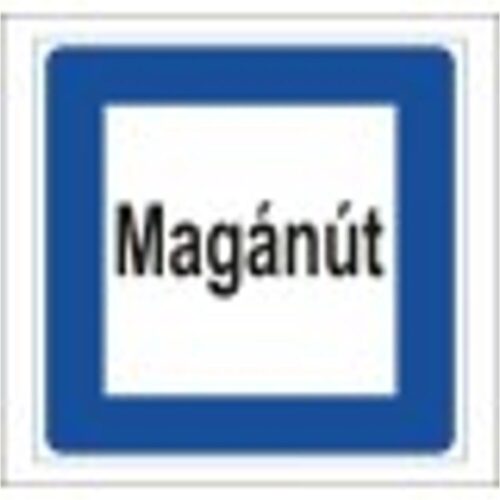 Magánút (kék szegéllyel) - HIP fényvisszaverős szendvicslemez 600 mm