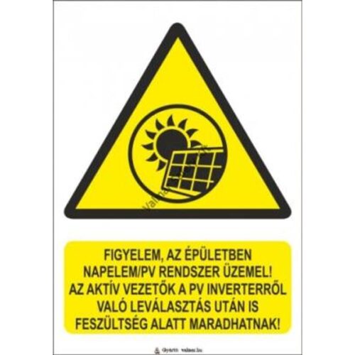 Napelem tuzeseti lekapcsoló(2) - pvc 175x250 mm