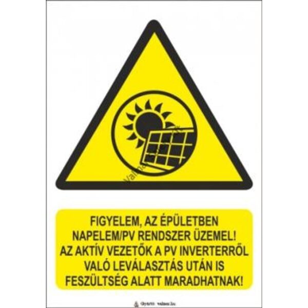 Napelem tuzeseti lekapcsoló(2) - pvc 175x250 mm