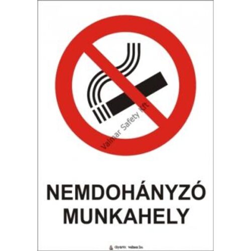 Nemdohányzó munkahely pvc 175x250mm