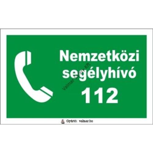 Nemzetközi segélyhívó pvc 160x100mm