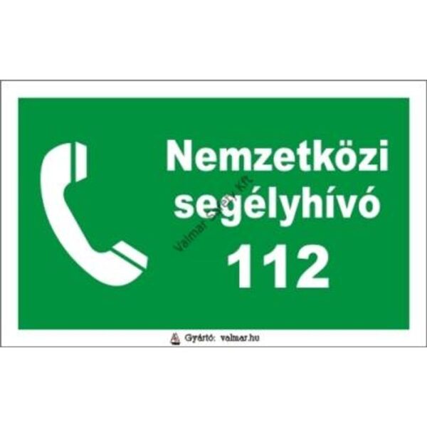 Nemzetközi segélyhívó pvc 160x100mm