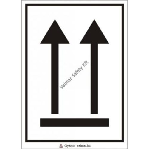 Nyíllal megegyezo irányba állítandó pvc 100x150mm