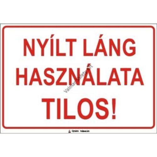 Nyílt láng használata tilos(S) pvc 400x250mm