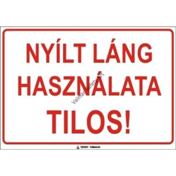 Nyílt láng használata tilos(S) pvc 400x250mm