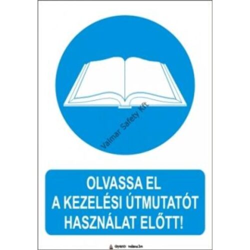 Olvassa el a kezelési útmutatót pvc 175x250mm