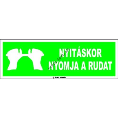 Pánikzár (utánvilágító) öntapadós matrica 300x100 mm
