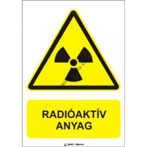 Radioaktív anyag(T) pvc 175x250mm
