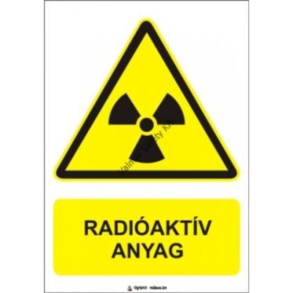 Radioaktív anyag(T) pvc 175x250mm