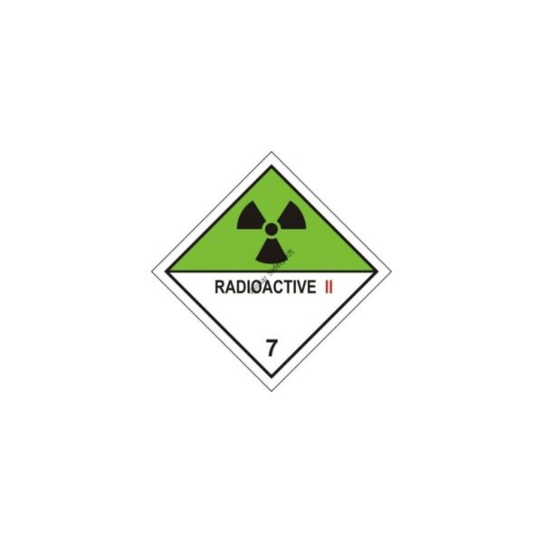 Radioaktív anyag   II kategória pvc 300x300mm