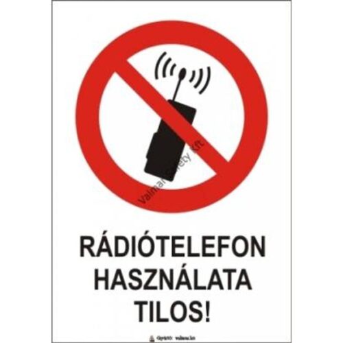 Rádiótelefon használata tilos pvc 175x250mm