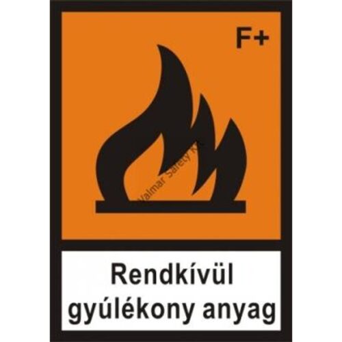 Rendkívül gyúlékony anyag pvc 300x200mm