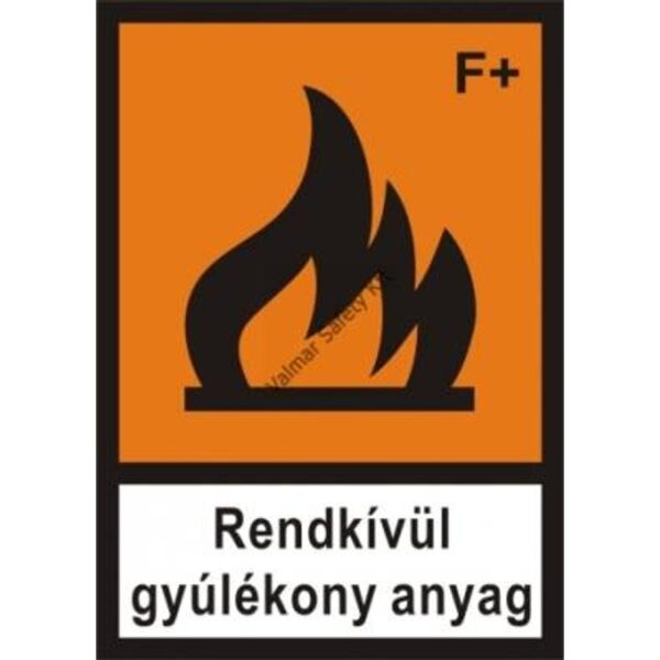Rendkívül gyúlékony anyag pvc 300x200mm