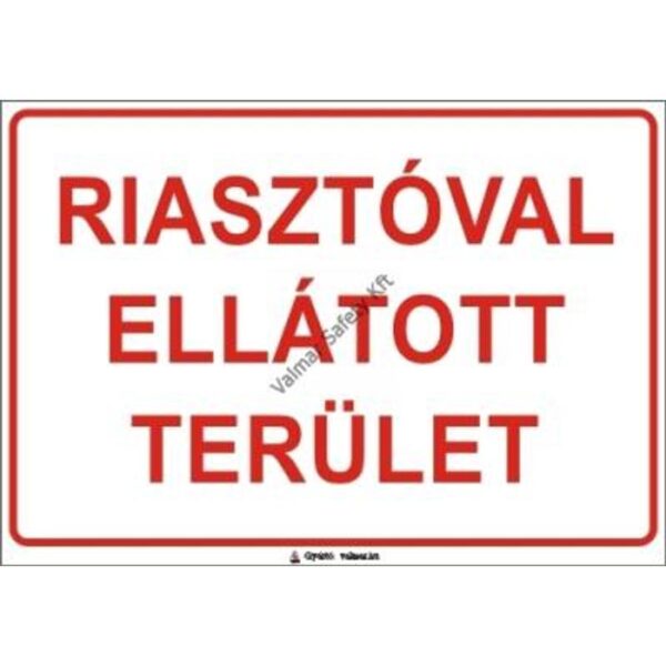 Riasztóval ellátott terület pvc 400x250mm