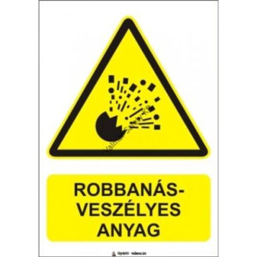 Robbanásveszélyes anyag pvc 175x250mm