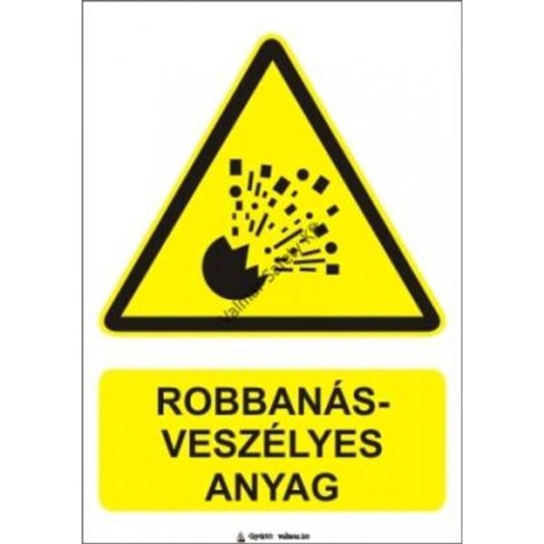 Robbanásveszélyes anyag pvc 175x250mm