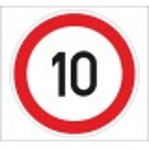 Sebességkorlátozás 10 km/h - HIP fényvisszaverős szendvicslemez 600 mm