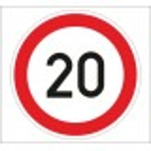 Sebességkorlátozás 20 km/h - HIP fényvisszaverős szendvicslemez 600 mm