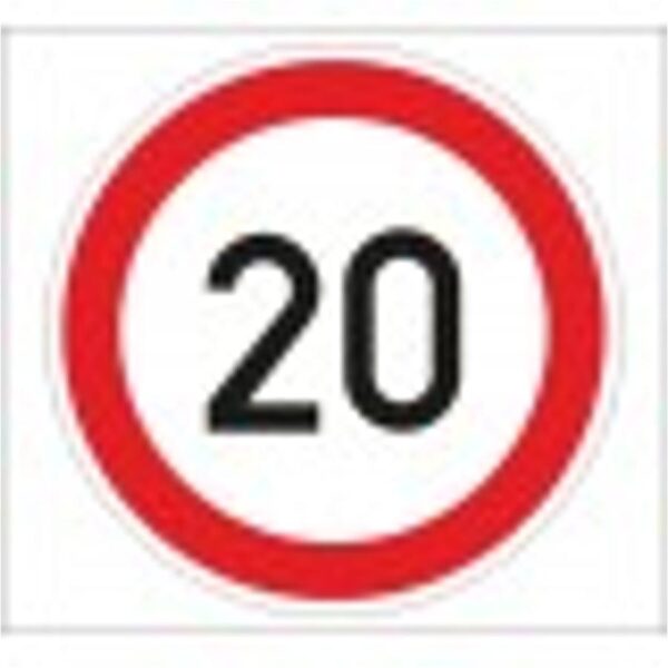 Sebességkorlátozás 20 km/h - HIP fényvisszaverős szendvicslemez 600 mm