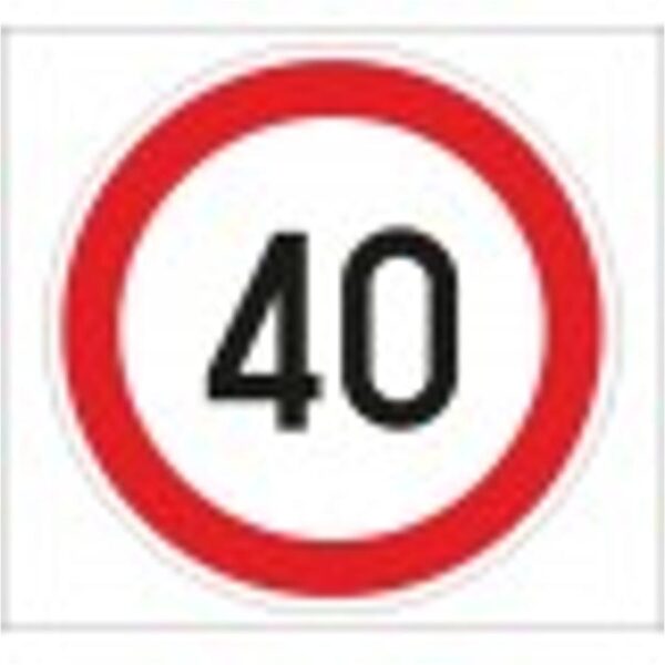 Sebességkorlátozás 40 km/h - HIP fényvisszaverős szendvicslemez 600 mm