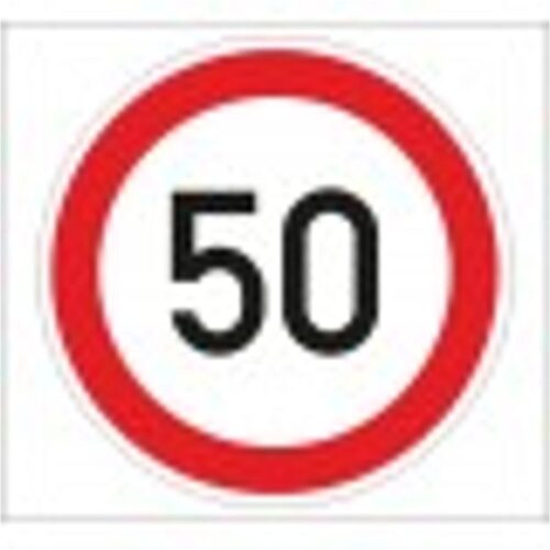 Sebességkorlátozás 50 km/h - HIP fényvisszaverős szendvicslemez 600 mm