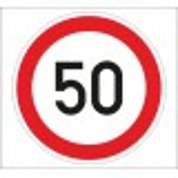 Sebességkorlátozás 50 km/h - HIP fényvisszaverős szendvicslemez 600 mm