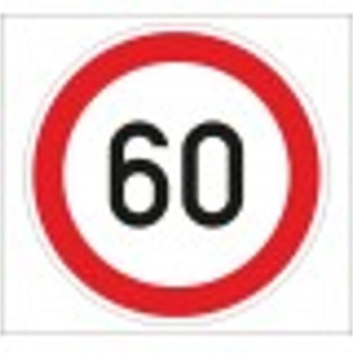Sebességkorlátozás 60 km/h - HIP fényvisszaverős szendvicslemez 600 mm
