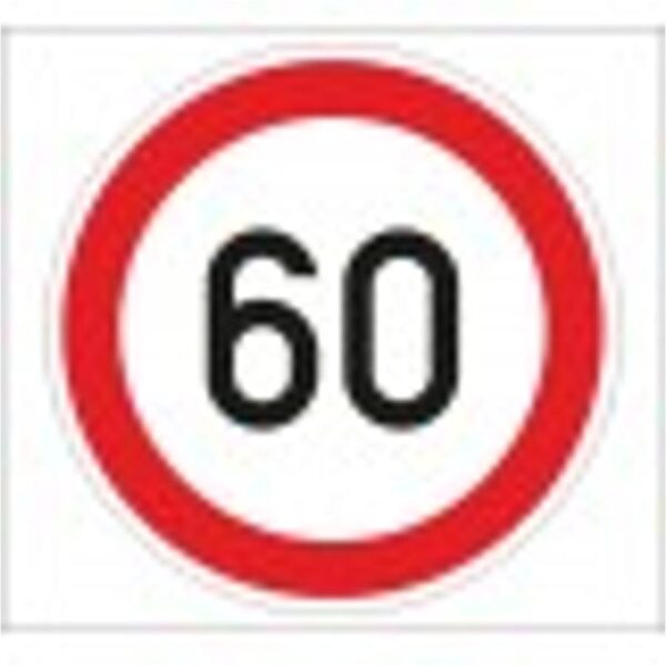 Sebességkorlátozás 60 km/h - HIP fényvisszaverős szendvicslemez 600 mm
