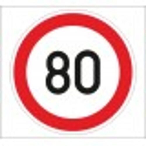 Sebességkorlátozás 80 km/h - HIP fényvisszaverős szendvicslemez 600 mm