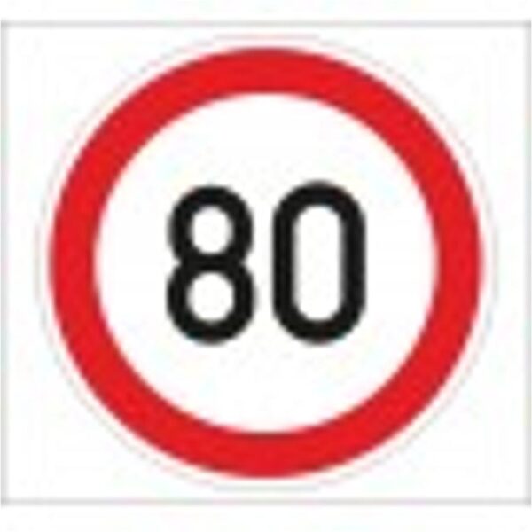 Sebességkorlátozás 80 km/h - HIP fényvisszaverős szendvicslemez 600 mm