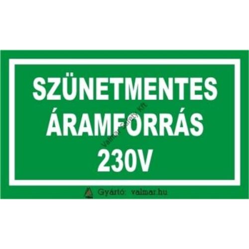 Szünetmentes áramforrás pvc 175x250mm