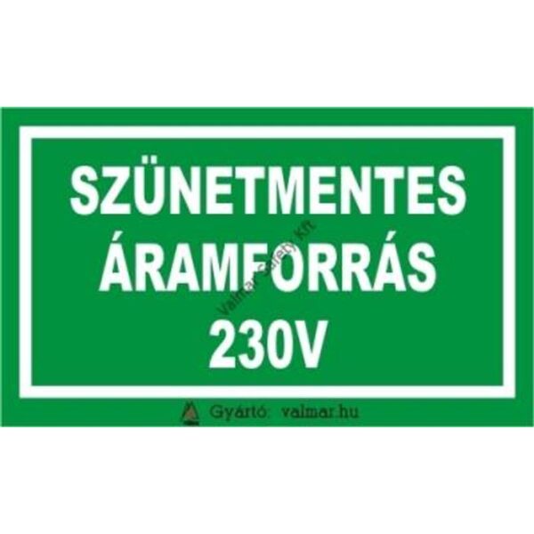 Szünetmentes áramforrás pvc 175x250mm