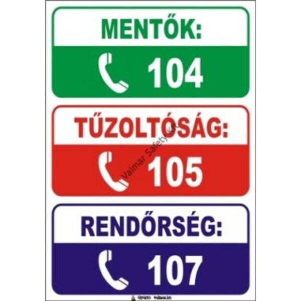 Telefonszámok pvc 175x250mm