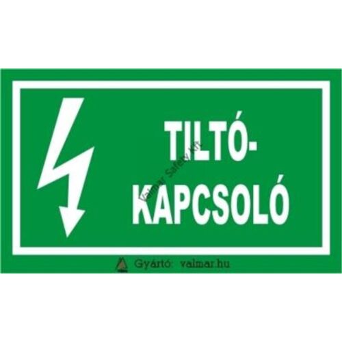 Tiltó kapcsoló pvc 175x250mm