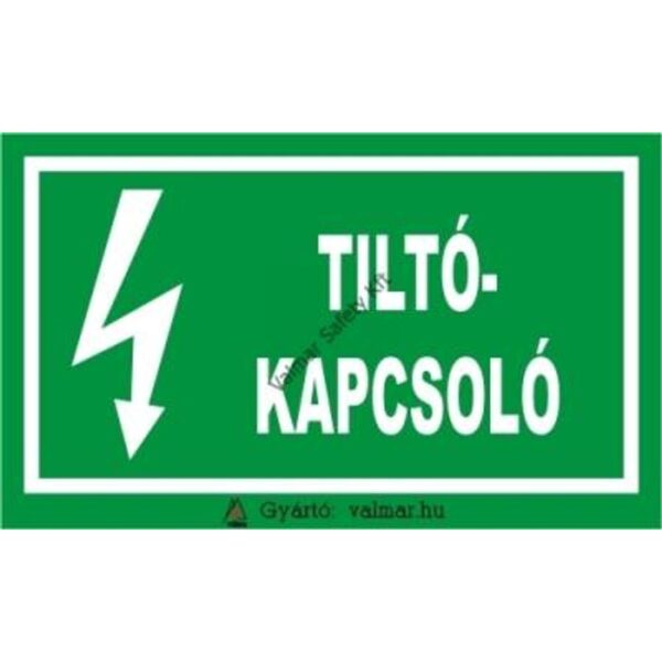 Tiltó kapcsoló pvc 175x250mm