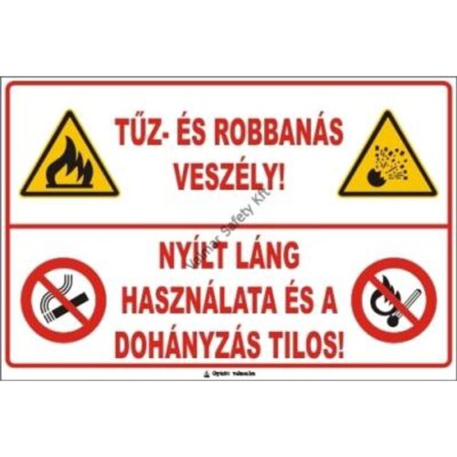 Tuz- és robbanásveszély pvc 300x200mm
