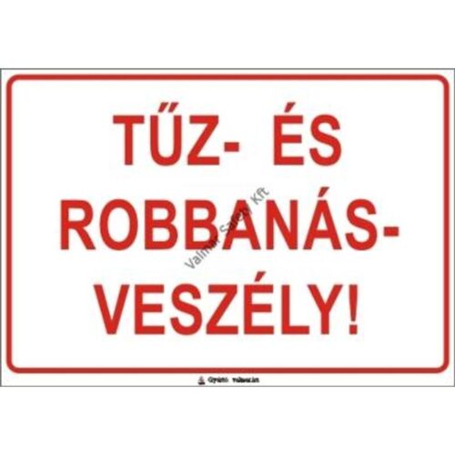Tuz- és robbanásveszély(S) pvc 400x250mm