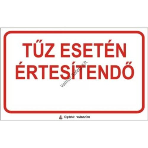 Tuz esetén értesítendo pvc 160x100mm