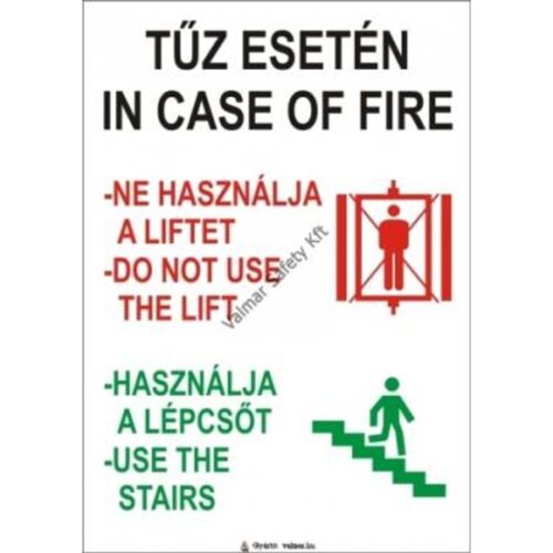 Tuz esetén ne használja a liftet(3) pvc 175x250mm